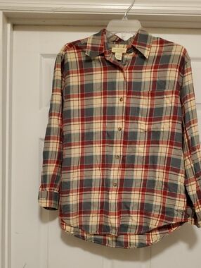 The Limited Plaid Button-Down in Red, Blue & Cream